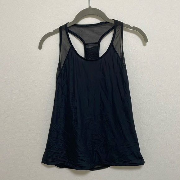 Lululemon Black Mesh Workout Tank Top Size 4 - Picture 1 of 6